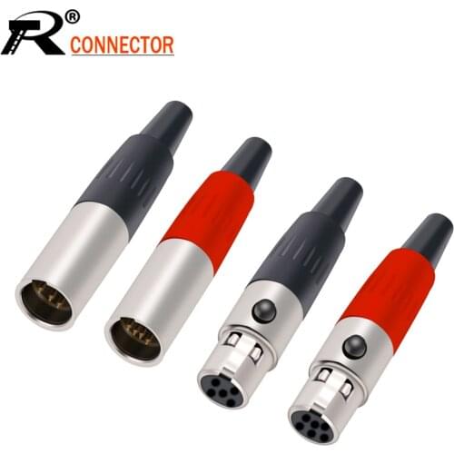 10pcs/lot Mini XLR 3Pin 4Pin 5Pin 6Pin Female Jack Plug Soldering MIC Cable Wire Connector Small XLR Socket Microphone Plug Jack