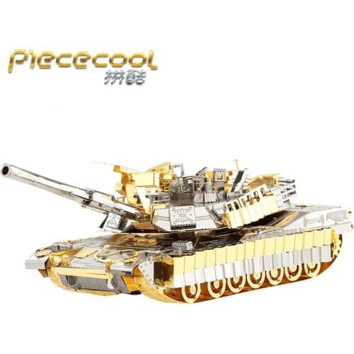 Piececool 3D Metal Puzzle Figure Toy M1A2 SEP TUSK II TANK model Educational Puzzle 3D Models Gift Jigsaw Toys For Children