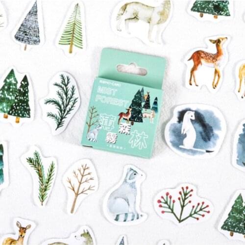 45pcs/box of misty forest decoration stickers DIY craft diary scrapbook planner kawaii label stickers