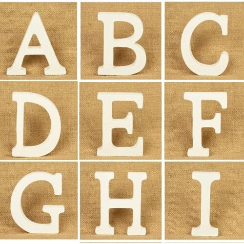 White Wooden Letters 26 Standing Alphabet DIY Word Baby Name Design Art Wood Craft For Wedding Birthday Party Decor Personalised