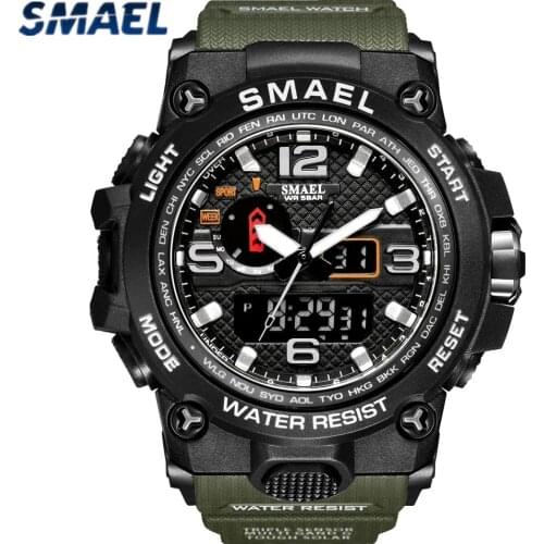 SMAEL Brand Men Fashion Waterproof Stopwatch Analog Quartz Watch Mens Sport Watches Casual Digital Clock Male Relogio Masculino