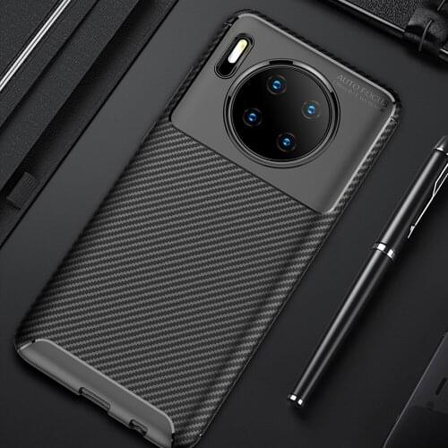 Raugee Case For Huawei Mate30 30 Pro Case Cover Carbon Fiber Bumper Soft Silicone Phone Case on For Huawei Mate 30 30Pro Funda
