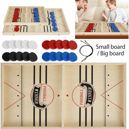 Wooden Table Hockey Game Fast Sling Puck Game Paced Table Hockey Winner Games Interactive Adult Child Family Hockey Board Game