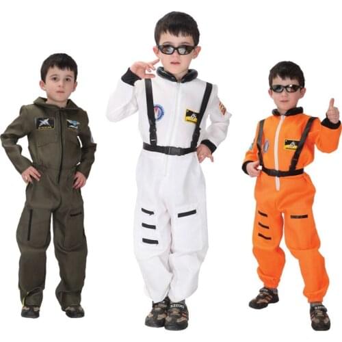 Kids Cosplay Suit Pilots Boys Halloween Costume Astronaut Costume Children Cosplay Jumpsuit Masquerade Carnival Party Clothes