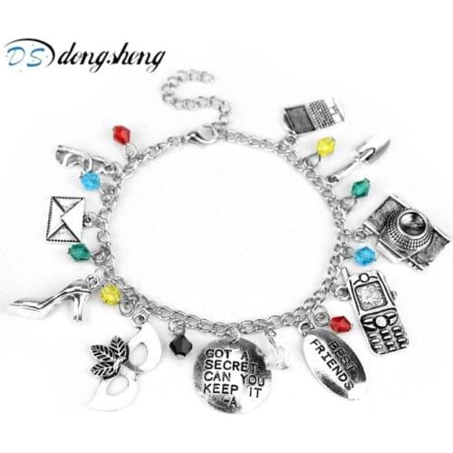 Dongsheng GOT A SECRET CAN YOU KEEP IT Mask Crystal Beads Best Friends Bracelet Pretty Little Liars Charm Bracelet Bangle-25