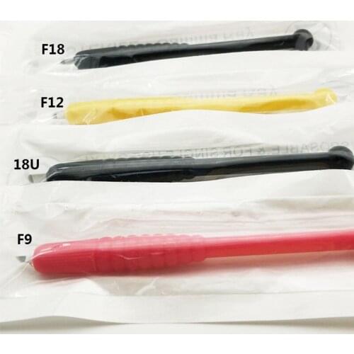 F9/F12/F18/18U 50pcs Sterilized Disposable Microblading Pen Manual Eyebrow Tattoo Tebori Pen Microblading Hand Tools for Sale