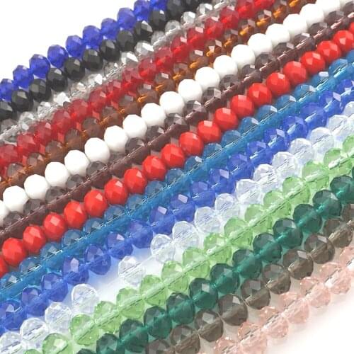 14mm Faceted Wheel Glass Loose Beads Crystal Spacer Beads For DIY Jewelry Pack of 70pcs 21 Colors for Choose