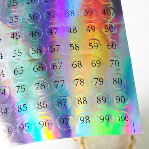 Round Waterproof Nail Number Sticker Laser Digital Label, Self-adhesive Number Sticker Gel Polishing Mark Manicure Tool