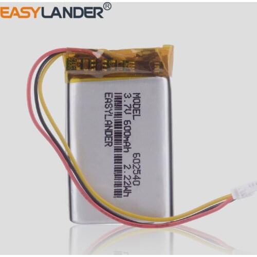 3.7V polymer lithium battery 602540 driving recorder general battery 600mAh 652540 recording pen Rechargeable Li-ion Cell 612338