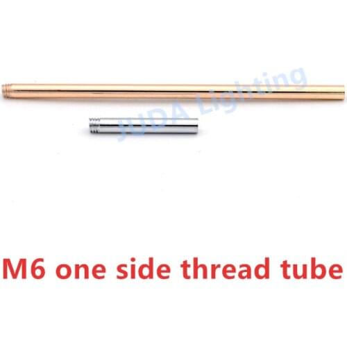 M6 one side thread single external tube Metric teeth Connecting pipe Screw tube Straight bar iron threaded Lighting accessories