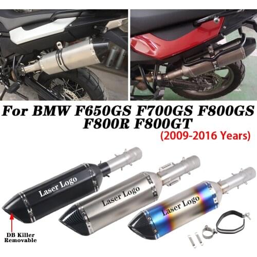 Motorcycle Exhaust Slip on For BMW F650GS F700GS F800GS Escape Moto Modified Muffler With DB Killer Middle Link Pipe Connection