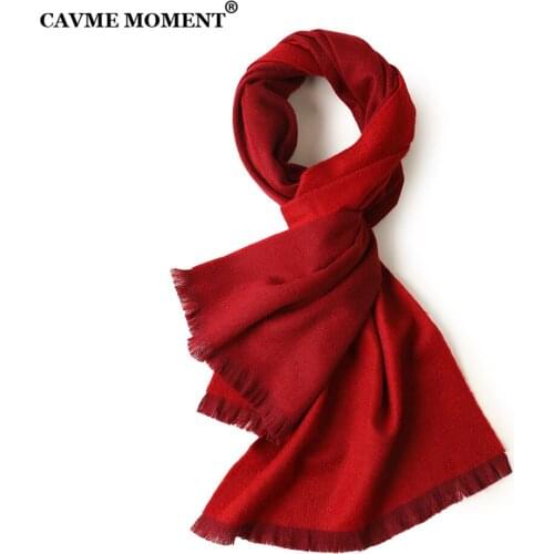 CAVME Mens Cashmere Scarf Unises Basic Long Scarf Winter Scarves for Ladies Double Colors Christmas Gift 33*182cm 135g