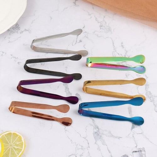 Stainless Steel Ice Tongs with Smooth Edge, Cube Sugar Tongs for Tea Party, Coffee Bar, Food Serving, 4.25 Inch