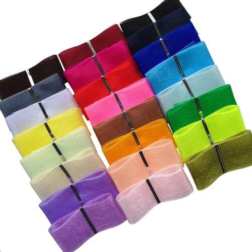 Random color mix (24 yards/lot) 2cm 2.5cm 4cm 5cm Broadside organza ribbons wholesale gift wrapping decoration ribbons