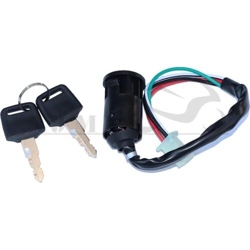 Universal 4 Wires 2 Ignition Keys Start Switch Door Lock Key Motorcycle Accessories for ATV Go Kart Scrambling Motorcycle