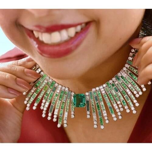 GODKI Gorgeous Luxury Tassel Pendant Necklace+Dangle Earrings Jewelry Set for Bridal Wedding Jewelry Sets Hot Women Daily Party