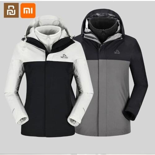 Xiaomi mijia windproof and waterproof three-in-one jacket winter cold-resistant padded jacket men and women the same jacket