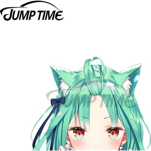 Jump Time 13 x 9cm For Uruha Rushia Hololive Peeker Sticker Decal Vinyl JDM Import Drift Car Stickers Waterproof Car Accessories