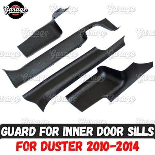 Guard of inner door sills for Renault / Dacia Duster 2010-2014 ABS plastic 1 set / 4 pcs trim accessories protect of carpet car
