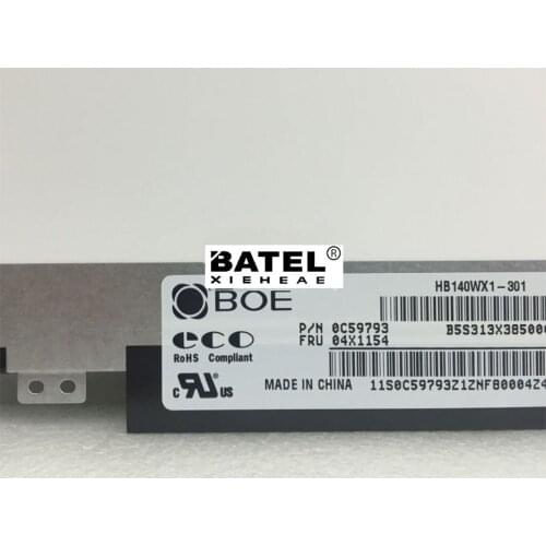 For BOE HB140WX1 301 18200939 LED Screen LCD Display Matrix for Laptop 14.0" HD 1366X768 30Pin Glare Replacement Panel Monitor
