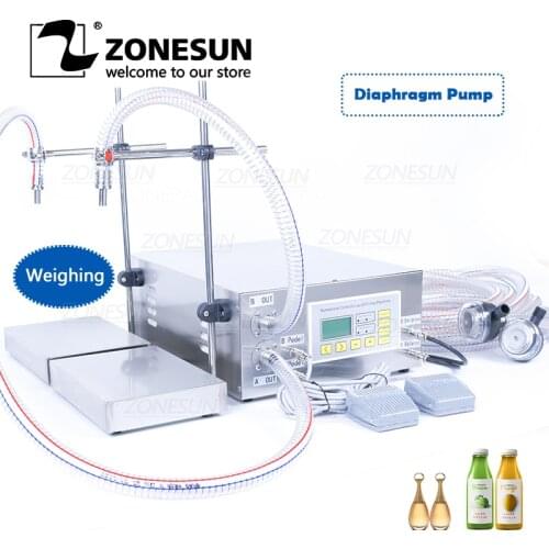 ZONESUN ZS-DP622W Semi Automatic Hand Sanitizer Perfume Shampoo Weighing Filling Machine Double Nozzles Water Bottle Filler