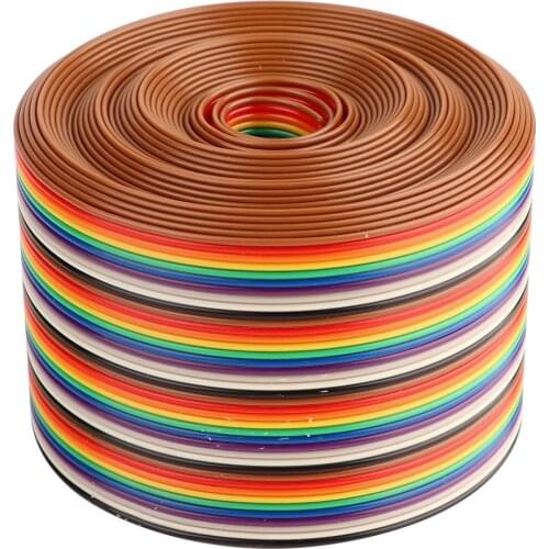 1/2/3/4/5 Meters Colorful 1.27mm Spacing Pitch Cable 40P Flat Rainbow Ribbon Cable Wire Width 5.08cm