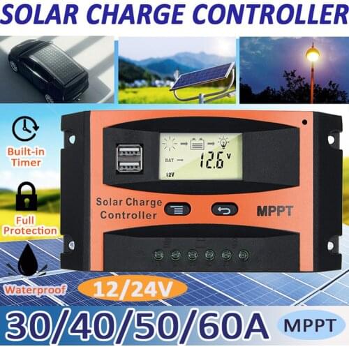 12 Voltage/24 Voltage Auto Recognized Solar Controller Solar Panel Battery Regulator Dual USB LCD Display Solar Controller