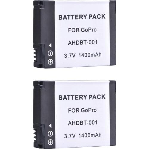 1400mAh AHDBT-001 AHDBT-002 AHDBT 001 002 Li-Ion Battery for GoPro HD Hero1 Hero 2 Motorsports Outdoor Surfing 960, Surf Hero