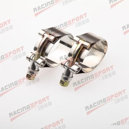 2x 1.5"inch Turbo Pipe Hose Coupler T-bolt Clamp Stainless Steel 43-49mm