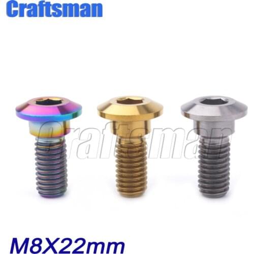 5Pcs M8x22 mm Titanium Bolt Screws Hex Socket Head for Suzuki Disc Brake Rotor Bolts M8*22 Motorcycle Accessories