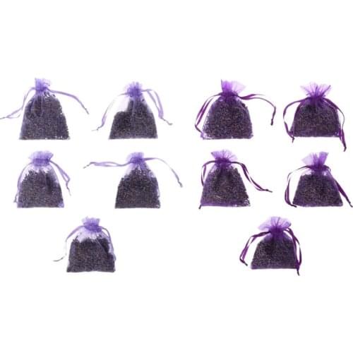 5Pcs Real Lavender Organic Dried Flowers Sachets Buds Bag Fragrance Air Fresher Car Home Decor