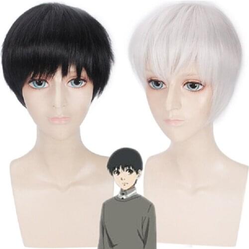 Anime Tokyo Ghoul Kaneki Ken Cosplay Wigs Yomo Renji Wig Short Synthetic Hair Halloween party role play hairpiece costume