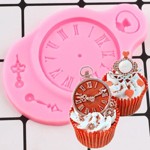 Watches Clock Silicone Mold Fondant Cake Decorating Tools Cookie Baking Candy Chocolate Gumpaste Molds Polymer Clay Resin Mould