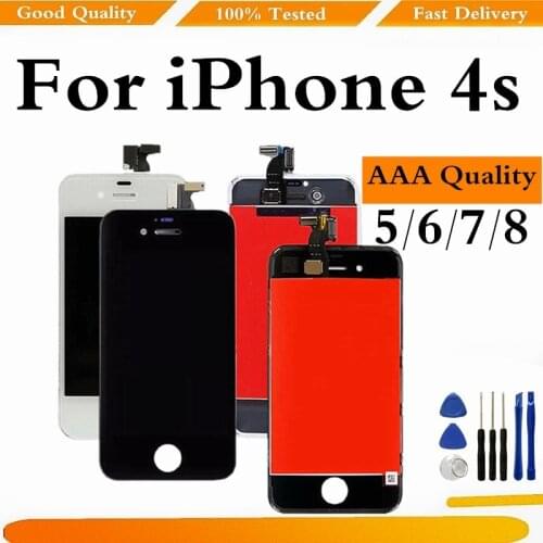 For iPhone 4s LCD Display For iPhone 4S 5 6 7 8 Plus LCD 6S Screen Display Touch Digitizer Assembly Replacement With 100% Tested