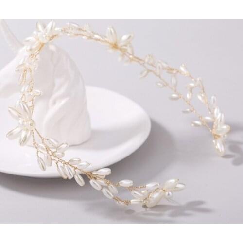 Handmade Elegant Women Bridemaid Wedding Party Pearl Bridal Headband Hairband For Women Girls Fashion Jewelry Accessories