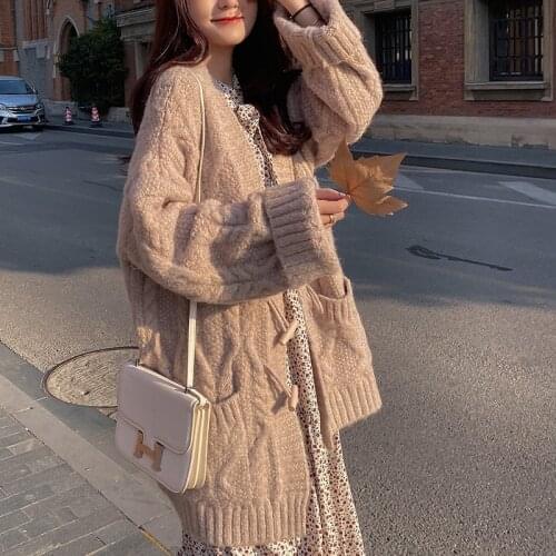 Women Long Cardigans for Autumn Winter Warm Oversized Cardigans Poncho Korean Knit Jacket sueter mujer invierno Coat