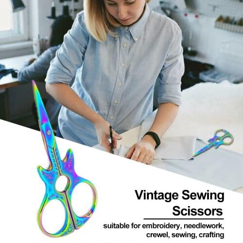Classic Guitar Embroidery Scissors Stainless Steel Sharp Tip Scissors Sewing Tool for DIY Crafts Art Work Handmade Projects