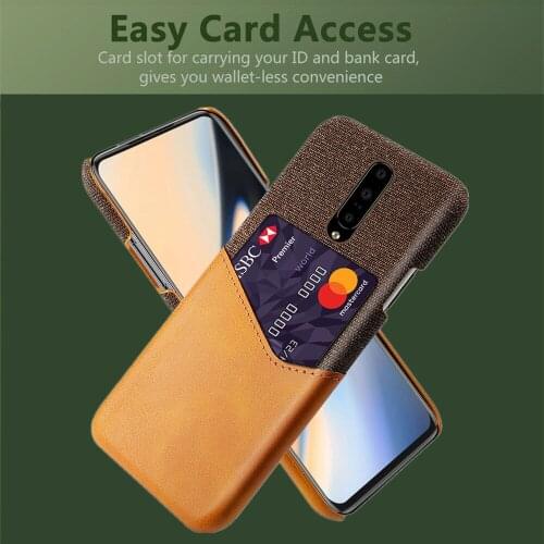Febric Card Holder Cover For OnePlus 7 Pro 5G 7T Coque Cloth Texture Antiskid Funda For One Plus 7t 7 Pro 1+7pro 1+ 7tPro Case