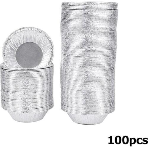 Creative 100pcs Round tart mould Disposable Aluminum Mini Bake Pot Pan Foil Tart Tray Tin Tray Pie Plate Tart P8R6