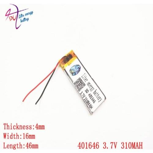 Liter energy battery lithium polymer battery 401646 3.7V 310mAH 401545 Bluetooth cell batteries selling MP3 MP4