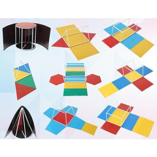 Magnetic Deployable Geometric Solid shapeCube Prism 3D Planar learning Comparison Math Toys for kids New