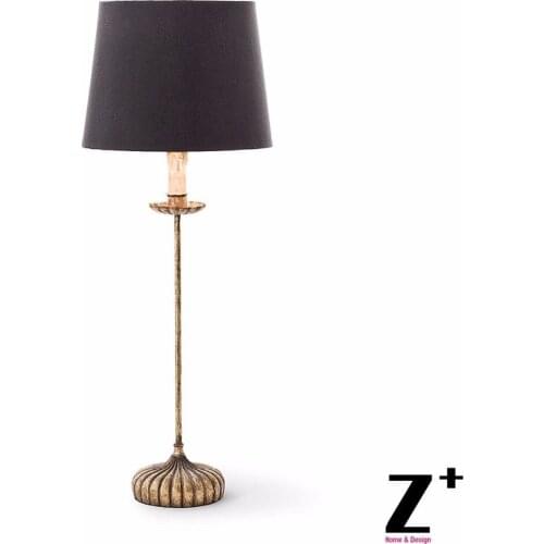 French Style Clove Stem Buffet Lamp Table Lamp Vintage Style Black Shade Iron Made Free Shipping