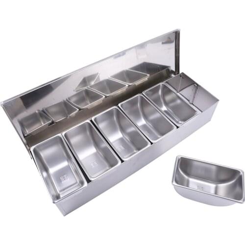 Stainless Steel Seasoning Box Restaurant Chef Seasoning Box with Lid Storage Box Household Seasoning Tank