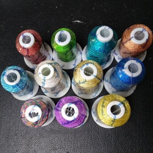 Assorted Colors High Luster Metallic Embroidery Knitting Machine Thread For Brother Singer Janome, 500m* 11, Free Shipping