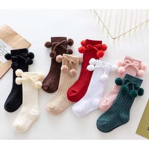 Unisex Baby Socks Newborn Infant Knee High Bow Socks for Babies Toddler Girls Boys Winter Cotton Knitted Socks Childrens Sokken