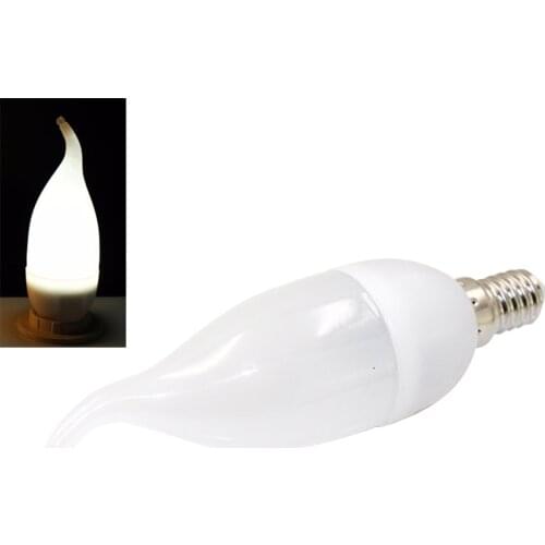 New LED candle light bulb 5W tip bubble tail crystal chandelier special E14,Pull tail(Cold white 220v)