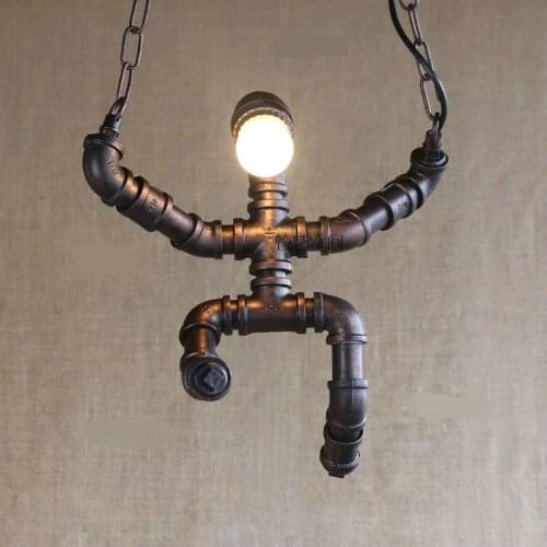 Clothing store creative pendant lights Water pipes plumbing living room bedroom pendant lamp industrial wind bar SG4
