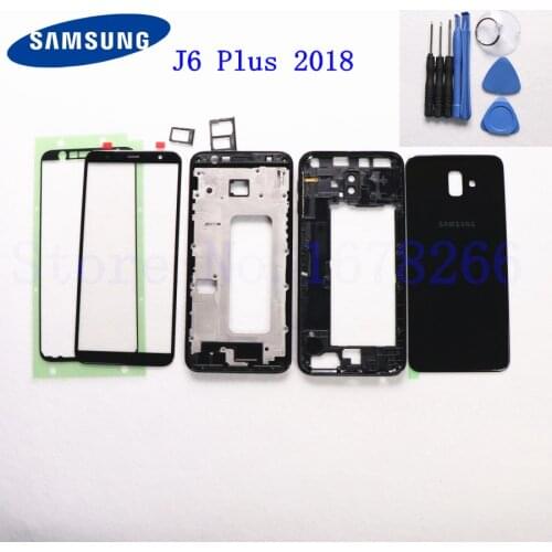 SAMSUNG Galaxy J6 plus 2018 J6+ J610 J610F J610FN J610G Full Housing LCD panel Cover Middle Frame Front Outer Lens Battery door
