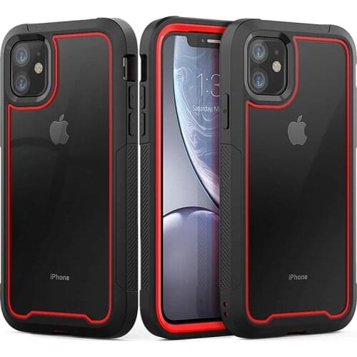 Shockproof Armor Phone Case For iPhone 12 11 Pro Max XS XR XSMA X 8 7 6 S Plus SE2020 12Mini Transparent Hybrid TPU Clear Cover