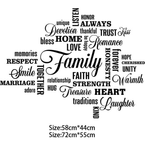 KUCADA family wall sticker for living room home decoration removable pvc wallpaper removable diy wall decor WP3954